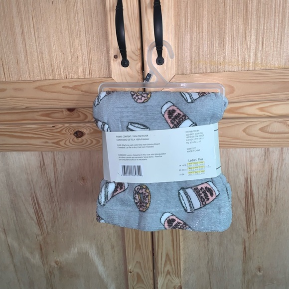 Bobbie Brooks NWT “Coffee & Donuts” fleece plush sleep pants size 3X - Picture 3 of 3